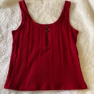 Zip Front Bodycon Tank